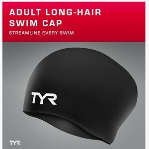 TYR Black Swim Cap (Unisex)